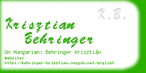 krisztian behringer business card